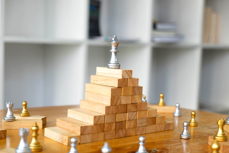Close up the king chess on the top, Business concept.の写真素材
