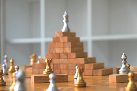 Close up the king chess on the top, Business concept.の写真素材