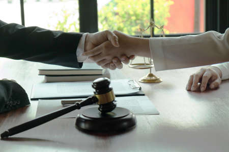 Business handshake. Business people shaking hands, finishing up a meeting,Success agreement negotiation.の写真素材