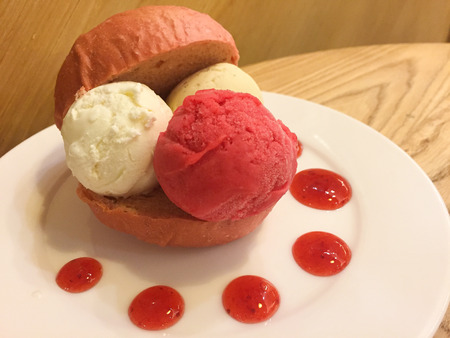 Ice cream burgerの写真素材