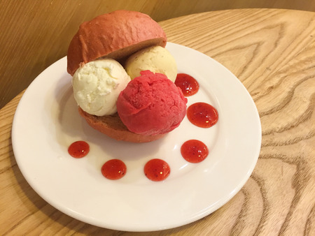 Ice cream burgerの写真素材