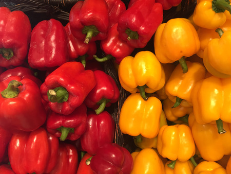 Red and Yellow sweet pepperの写真素材
