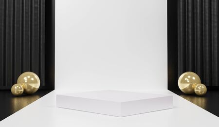 3d abstract minimal geometric forms. Glossy luxury podium for your design. Pastel color scene for show product. Fashion show stage, shopfront. Empty scene for cosmetic.の写真素材