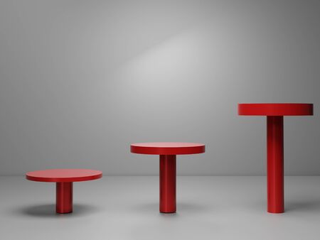 3d abstract minimal geometric forms. Glossy luxury podium for your design. Pastel color scene for show product. Fashion show stage, shopfront. Empty scene for cosmetic.の写真素材