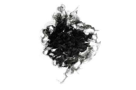 Abstract black ink texture Japan style on a white background. Water color splash. Hand brush ink on white paper.の写真素材