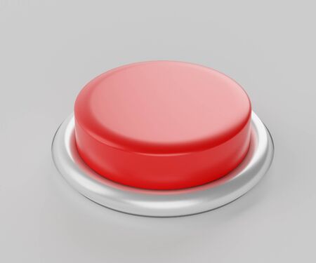 3d rendering of red button on white backgroud. Emergncy call for help.の写真素材