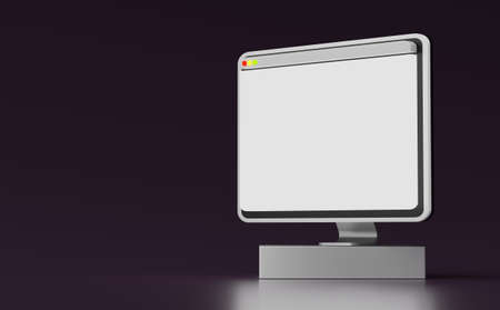3d render Minimal mini computer for work office with white copy space for mock up and creative design.の写真素材