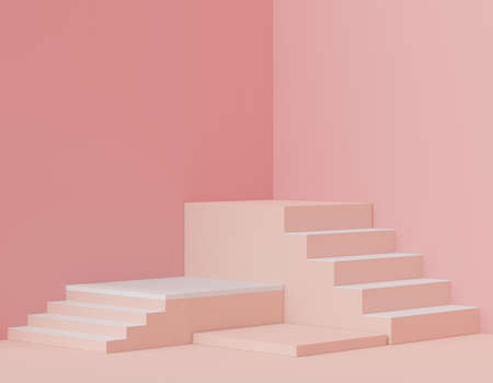3d render of Abstract minimal  display podium for showing products, cosmetic presentation and mock...