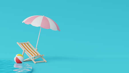 3d render of Abstract minimal  background for showing products or cosmetic presentation with summer beach scene. Summer time season with beach vacation concept.の写真素材
