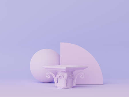 3d render of minimal display podium design for mock up and product presentation. Pedestal stage with pastel color scene. Trendy designの写真素材