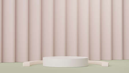 3d render of minimal display podium design for mock up and product presentation. Pedestal stage with pastel color scene. Trendy designの写真素材