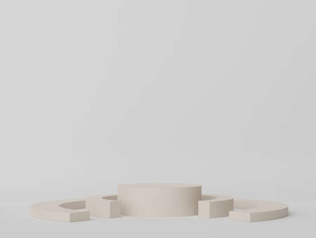 3d render of minimal display podium design for mock up and product presentation. Pedestal stage with pastel color scene. Trendy designの写真素材