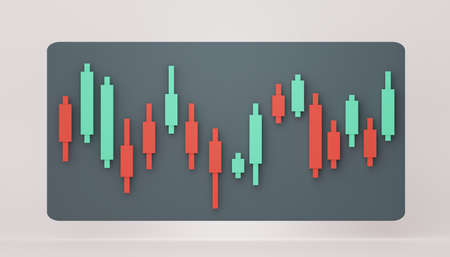 3d render window of stock trading graph. Scene of seo marketing design. Investment management and financial innovations. Business graph chart.の写真素材