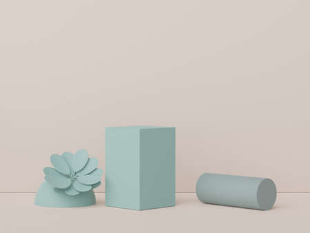 3d render display podium for product and cosmetic presentation. Minimal scene for advertising. Abstract clean background for web banner and mock up.の写真素材