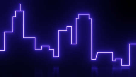 3d render of RGB neon light on darkness background. Abstract Laser lines show at night. Ultraviolet spectrum beam scene for mock up and web banner.の写真素材