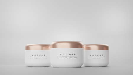 3d render of blank cosmetics skincare product or packaging for mock up. Beauty soap and spa concept. Lotion oil moisture for skin health. Premium and luxury design for branding.の写真素材