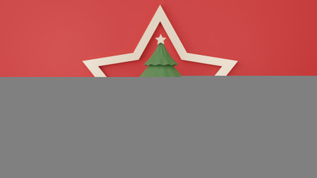 3d Display Podium for product and cosmetic presentation with Merry Christmas and Happy new year concept. Modern geometric. Platform for mock up and showing brand.の写真素材