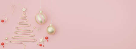 3d Banner Display for product and cosmetic presentation with Merry Christmas and Happy new year concept. Modern geometric. Platform for mock upの写真素材