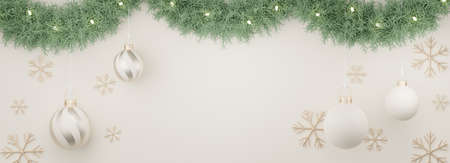 3d Banner Display for product and cosmetic presentation with Merry Christmas and Happy new year concept. Modern geometric. Platform for mock upの写真素材