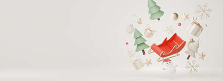 3d Display scene for product and cosmetic presentation with Merry Christmas and Happy new year concept. Modern geometric. Platform for mock up and showing brand.の写真素材