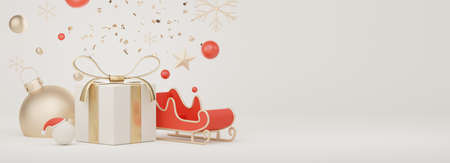 3d Display scene for product and cosmetic presentation with Merry Christmas and Happy new year concept. Modern geometric. Platform for mock up and showing brand.の写真素材