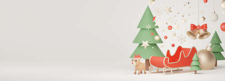 3d Display scene for product and cosmetic presentation with Merry Christmas and Happy new year concept. Modern geometric. Platform for mock up and showing brand.の写真素材