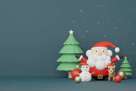 3d Display scene for product and cosmetic presentation with Merry Christmas and Happy new year concept. Modern geometric. Platform for mock up and showing brand.の写真素材