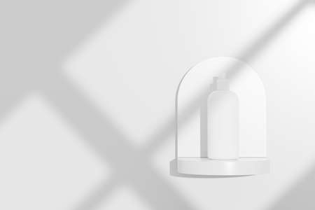 3d render of blank cosmetics skincare product or packaging for mock up. Terrazzo design. Beauty soap and spa concept. Lotion oil moisture for skin health. Premium and luxury design for branding.の写真素材