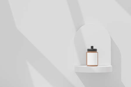 3d render of blank cosmetics skincare product or packaging for mock up. Terrazzo design. Beauty soap and spa concept. Lotion oil moisture for skin health. Premium and luxury design for branding.の写真素材