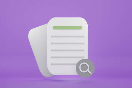 3d render of minimal checklist detail or notebook with empty checkbox on purple background.の写真素材