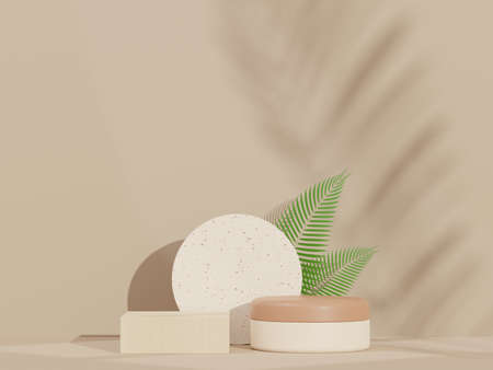3d render of blank cosmetics skincare product or packaging for mock up. Terrazzo design. Beauty soap and spa concept. Lotion oil moisture for skin health. Premium and luxury design for branding.の写真素材