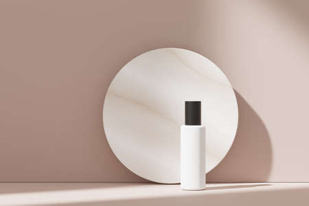 3d render of blank cosmetics skincare product or packaging for mock up. Terrazzo design. Beauty soap and spa concept. Lotion oil moisture for skin health. Premium and luxury design for branding.の写真素材