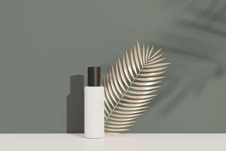 3d render of blank cosmetics skincare product or packaging for mock up. Terrazzo design. Beauty soap and spa concept. Lotion oil moisture for skin health. Premium and luxury design for branding.の写真素材