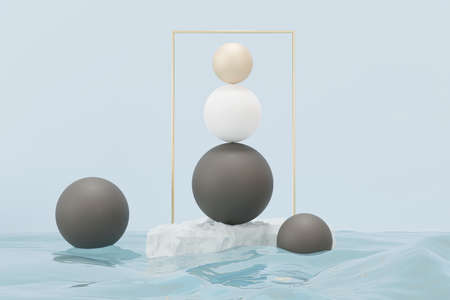 3d render of pastel ball, soaps bubbles, blobs that floating on the air isolated on pastel...