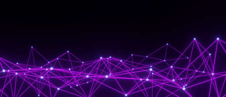 3d render of RGB neon light on darkness background. Abstract Laser lines show at night. Ultraviolet spectrum beam scene for mock up and web banner.の写真素材