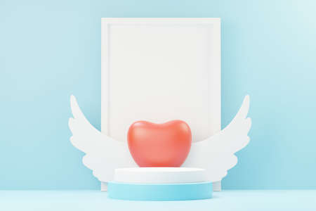 3d render minimal sweet scene with display podium for mock up and product brand presentation. Pink...