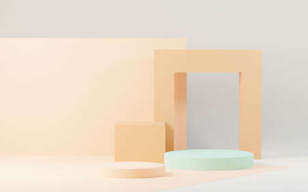 3d render abstract display podium platform for  product presentation and advertising. Minimal scene...
