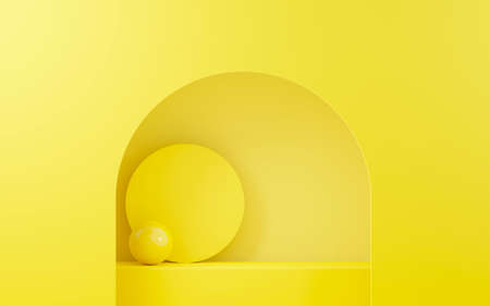 3d render abstract display podium platform for  product presentation and advertising. Minimal scene backdrop with clean design. Vacant pedestal for mock up. Empty stage with pastel color for cosmetic.の写真素材