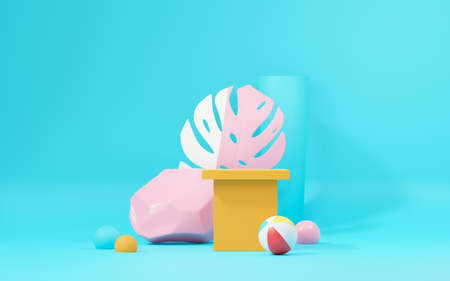 3d render abstract display podium platform for  product presentation and advertising. Minimal scene...