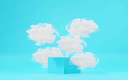 3d Mock up podium with minimal clean design. Pedestal stage for product and cosmetic presentation....