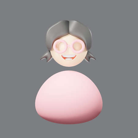 3d rendering of user icon on clean background for mock up and web banner. Cartoon interface design. minimal metaverse concept.の写真素材