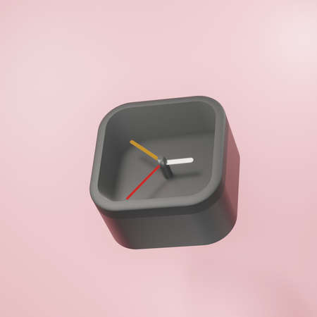 3d rendering of Modern Alarm Clock icon on clean background for mock up and web banner. Cartoon interface design. minimal metaverse concept.の写真素材
