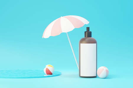 3d render of blank cosmetics skincare product or packaging for mock up. Beauty soap and spa concept. Lotion oil moisture for skin health. Premium and luxury design for branding.の写真素材
