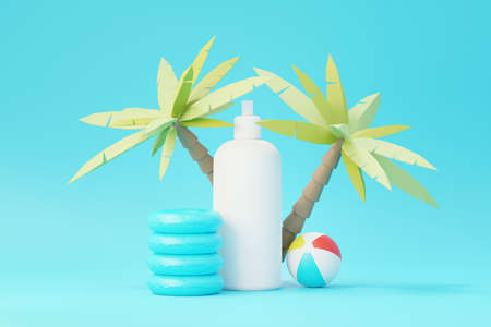 3d render of blank cosmetics skincare product or packaging for mock up. Beauty soap and spa concept. Lotion oil moisture for skin health. Premium and luxury design for branding.の写真素材