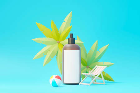 3d render of blank cosmetics skincare product or packaging for mock up. Beauty soap and spa concept. Lotion oil moisture for skin health. Premium and luxury design for branding.の写真素材