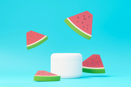 3d render of blank cosmetics skincare product or packaging for mock up. Beauty soap and spa concept. Lotion oil moisture for skin health. Premium and luxury design for branding.の写真素材
