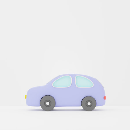 3d rendering of Automobile or minimal Car icon on clean background for mock up and web banner. Cartoon interface design. minimal metaverse concept.の写真素材