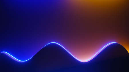 3d render of flash neon and light glowing on dark scene. Speed light moving lines. High fast  motion...