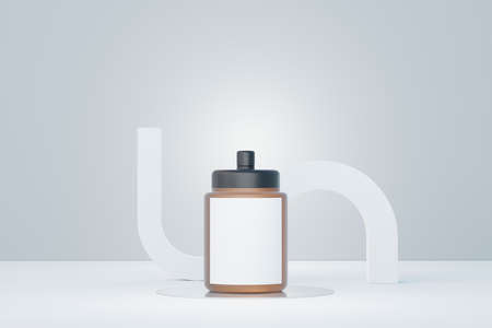 3d render of blank cosmetics skincare product or packaging for mock up. Beauty soap and spa concept. Lotion oil moisture for skin health. Premium and luxury design for branding.の写真素材