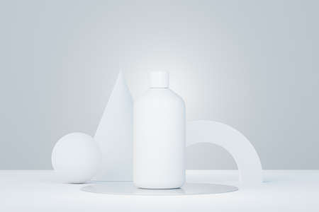 3d render of blank cosmetics skincare product or packaging for mock up. Beauty soap and spa concept. Lotion oil moisture for skin health. Premium and luxury design for branding.の写真素材